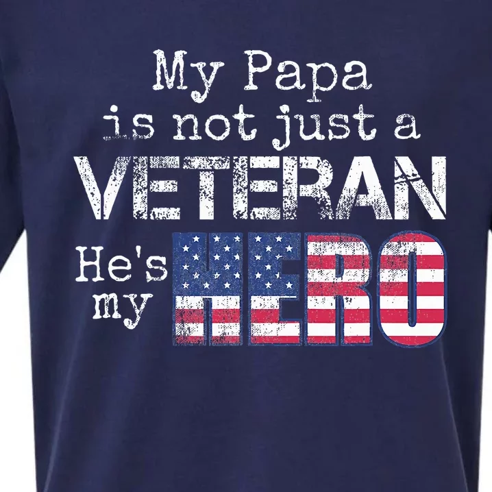 Military Family Veteran Support My Papa Us Veteran My Hero Sueded Cloud Jersey T-Shirt