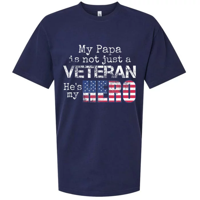 Military Family Veteran Support My Papa Us Veteran My Hero Sueded Cloud Jersey T-Shirt