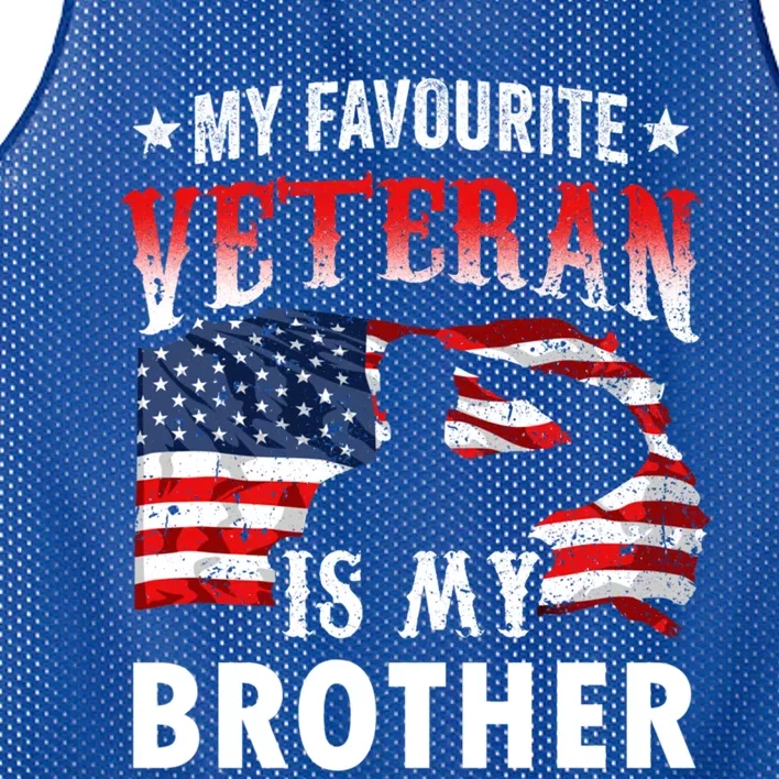 My Favorite Veteran Is My Brother Veteran's Day Veterans Cool Gift Mesh Reversible Basketball Jersey Tank