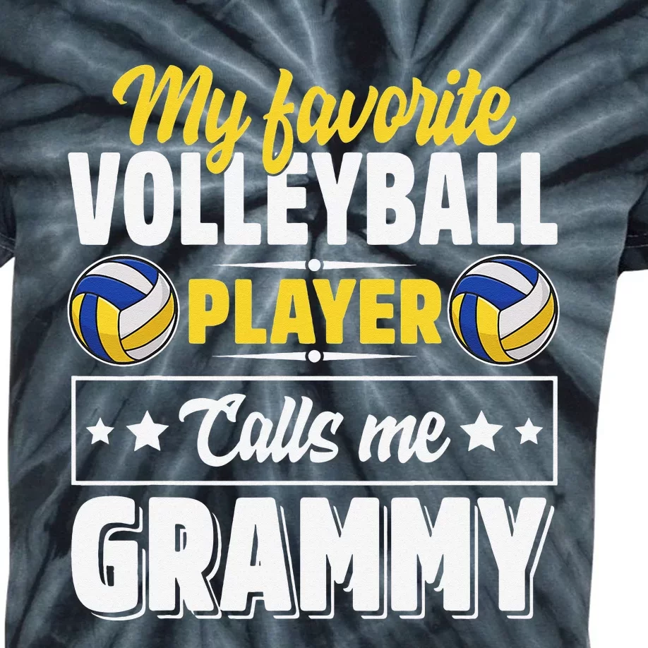 My Favorite Volleyball Player Calls Me Grammy Mother's Day Kids Tie-Dye T-Shirt