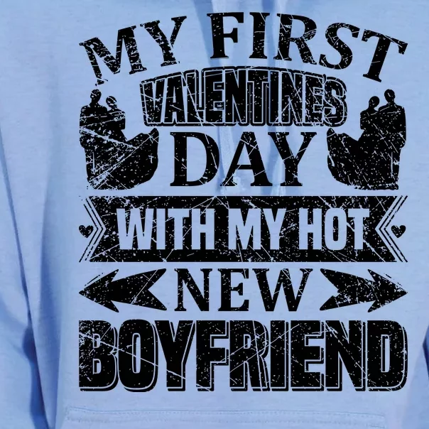 My First Valentines Day With My Hot Boyfriend Unisex Surf Hoodie