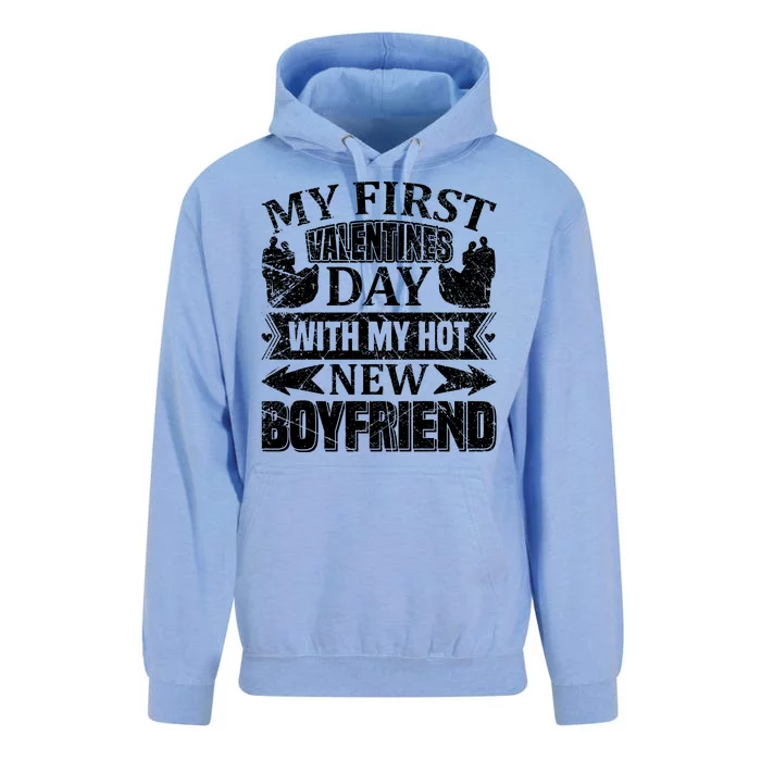 My First Valentines Day With My Hot Boyfriend Unisex Surf Hoodie