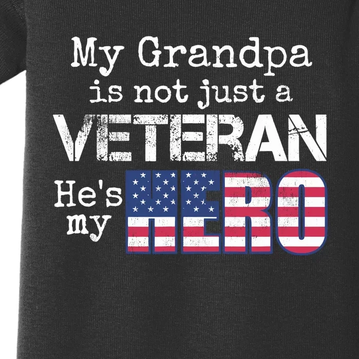 Military Family Veteran My Grandpa Veteran My Hero Baby Bodysuit