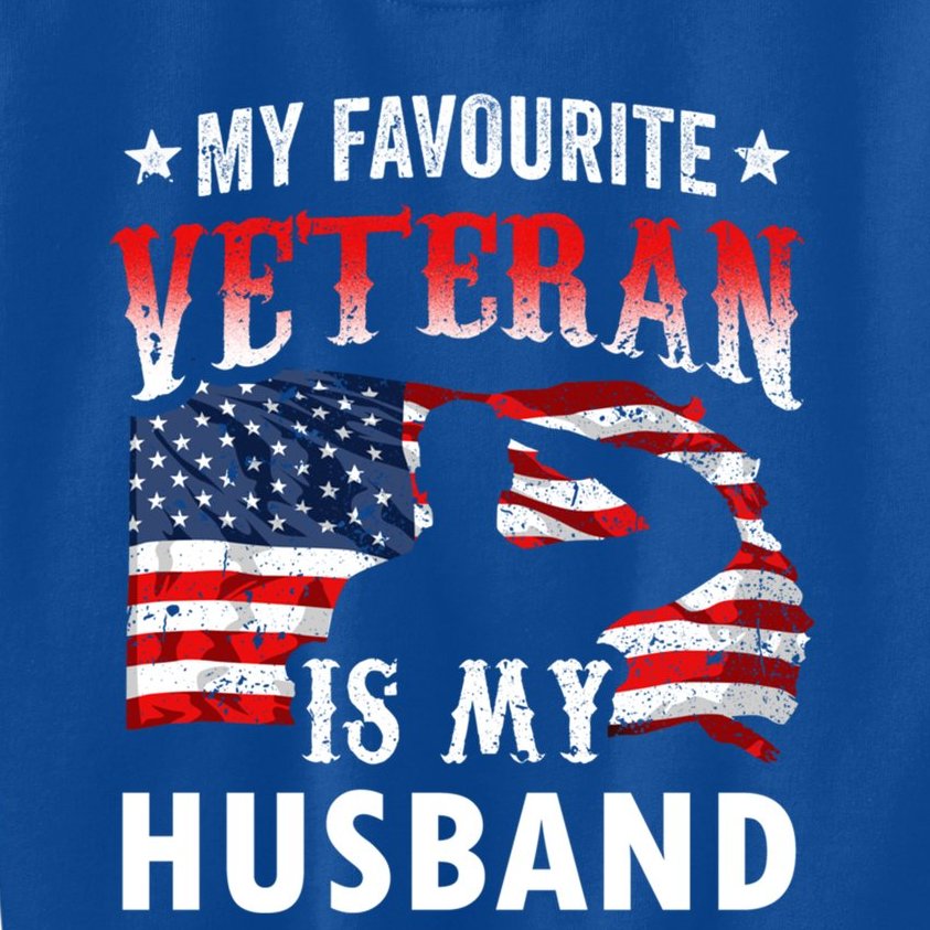 My Favorite Veteran Is My Husband Veteran's Day Veterans Gift Kids Sweatshirt