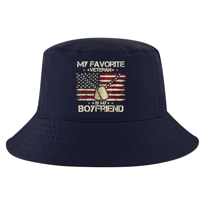 My Favorite Veteran Is My Boyfriend Flags Veterans Day Cool Comfort Performance Bucket Hat