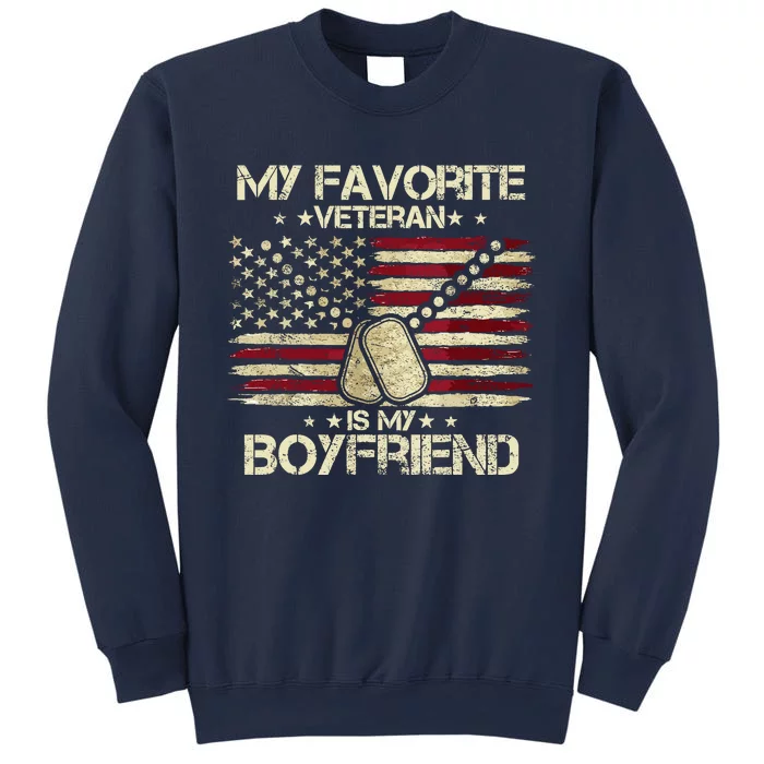 My Favorite Veteran Is My Boyfriend Flags Veterans Day Sweatshirt