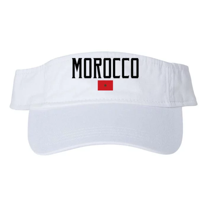 Morocco Flag Vintage Black Text Valucap Bio-Washed Visor