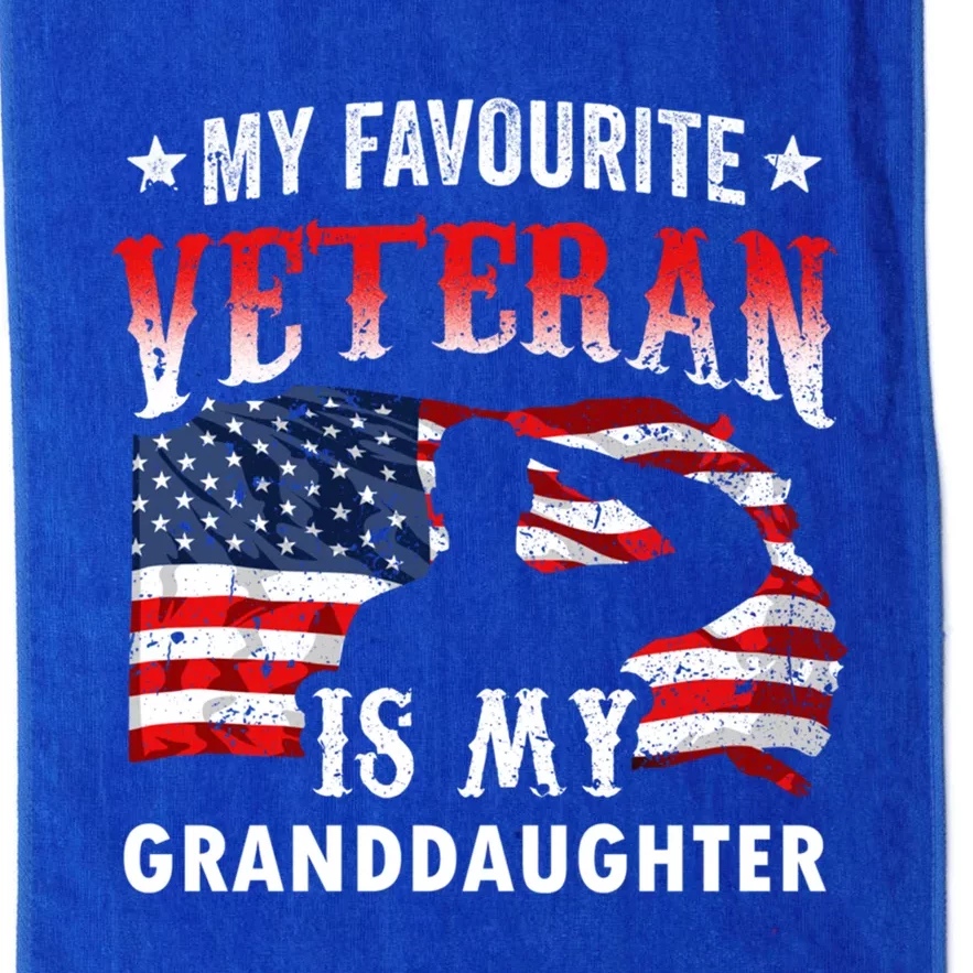 My Favorite Veteran Is My Granddaughter Veteran's Day Family Gift Platinum Collection Golf Towel