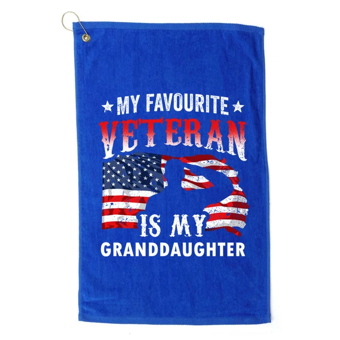 My Favorite Veteran Is My Granddaughter Veteran's Day Family Gift Platinum Collection Golf Towel