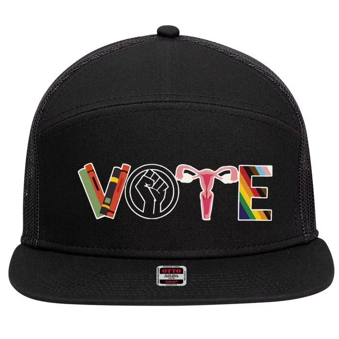 Michelle Fresh Votes Blue 7 Panel Mesh Trucker Snapback Hat