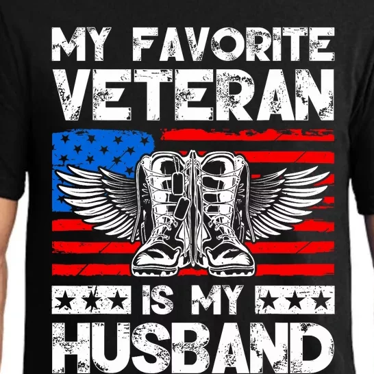 My Favorite Veteran Is My Husband American Us Flag Pajama Set