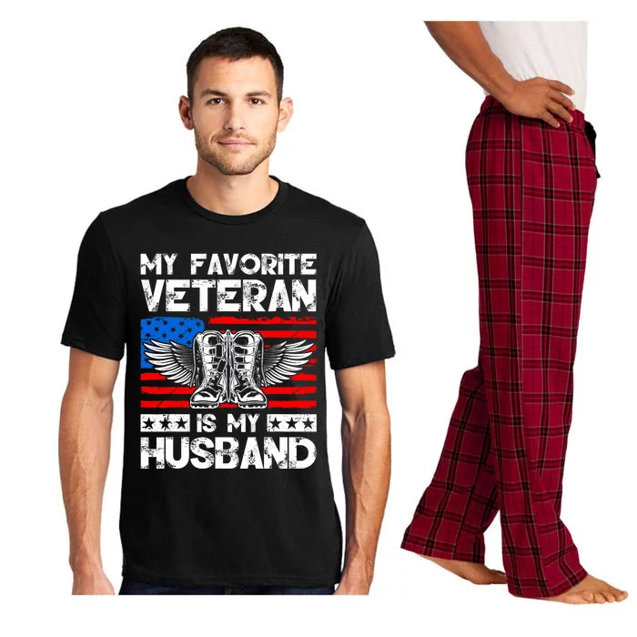 My Favorite Veteran Is My Husband American Us Flag Pajama Set