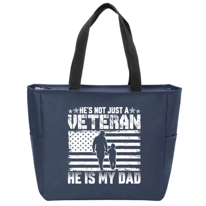 Military Family Veteran Support My Dad Us Veteran Patriotic Zip Tote Bag