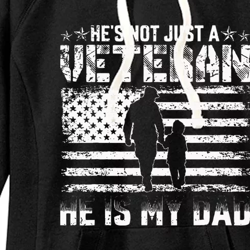 Military Family Veteran Support My Dad US Veteran Patriotic Women's Fleece Hoodie