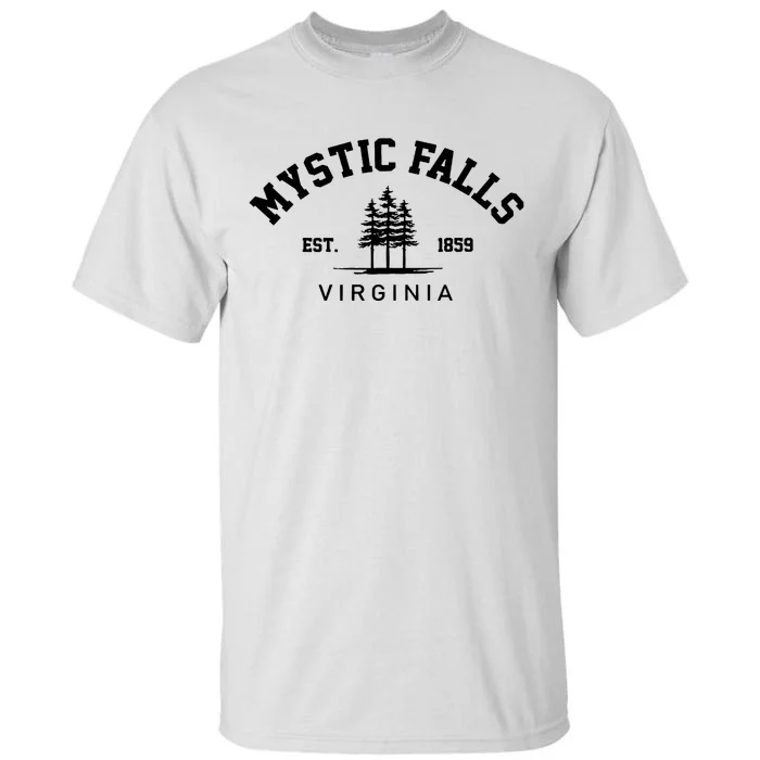 Mystic Falls Virginia Salvatore Stefan Damon Vampire Fan Gift Tall T-Shirt