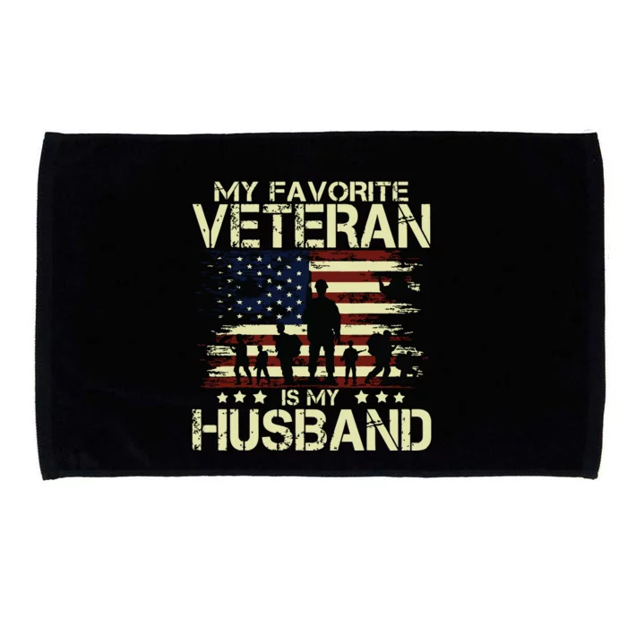 My Favorite Veteran Is My Husband Patriots Military Microfiber Hand Towel