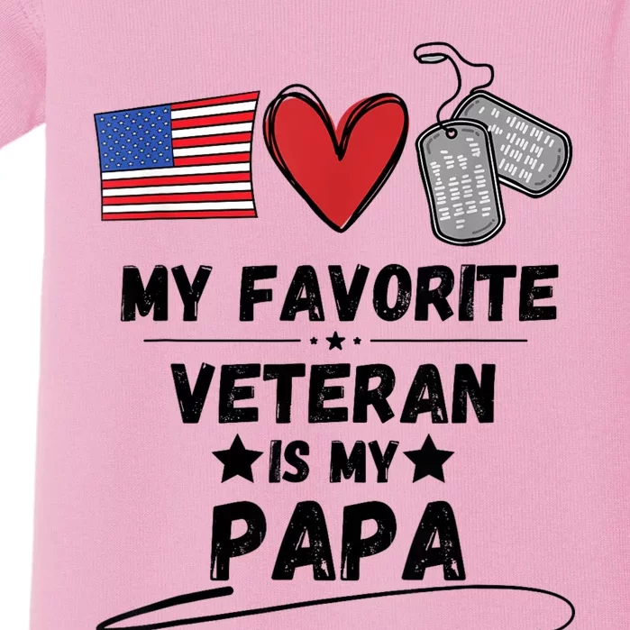 My Favorite Veteran Is My Papa Father Veterans Day Baby Bodysuit