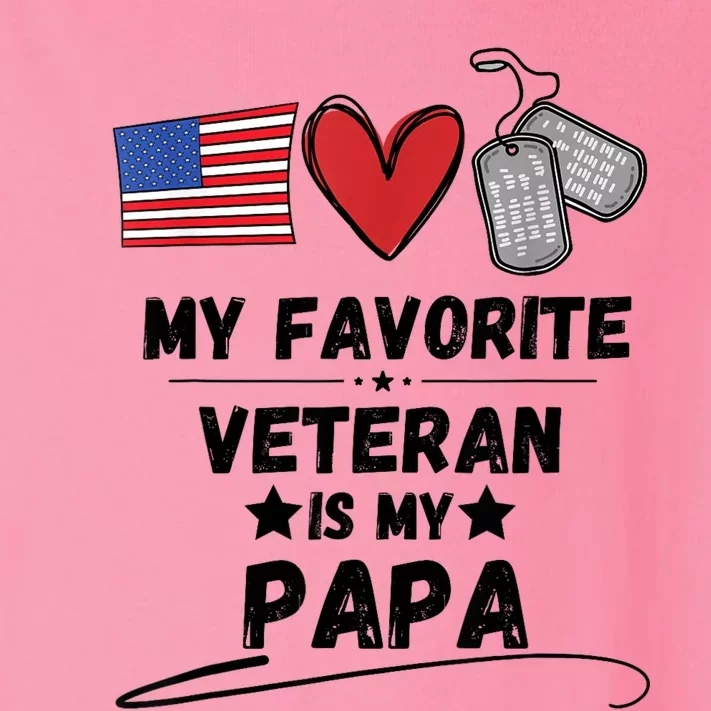 My Favorite Veteran Is My Papa Father Veterans Day Toddler Long Sleeve Shirt