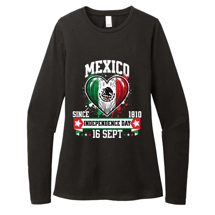 Mexico Flag Vintage Mexican Patriotic Mexican Flag Womens CVC Long Sleeve Shirt