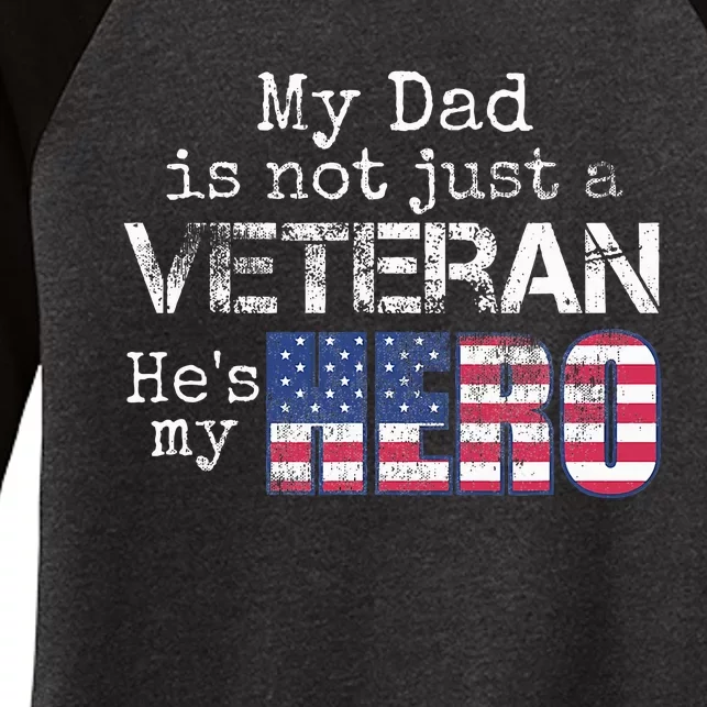 Military Family Veteran Support My Dad Us Veteran My Hero Women's Tri-Blend 3/4-Sleeve Raglan Shirt