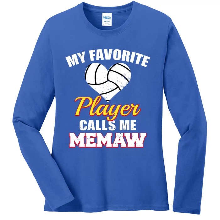 My Favorite Volleyball Player Calls Me Memaw Funny Memaw Gift Ladies Long Sleeve Shirt