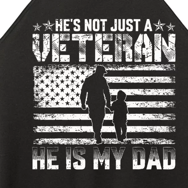 Military Family Veteran Support My Dad Us Veteran Patriotic Women’s Perfect Tri Rocker Tank