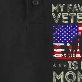 My Favorite Veteran Is My Mommy American Flag Veterans Day Dry Zone Grid Performance Polo