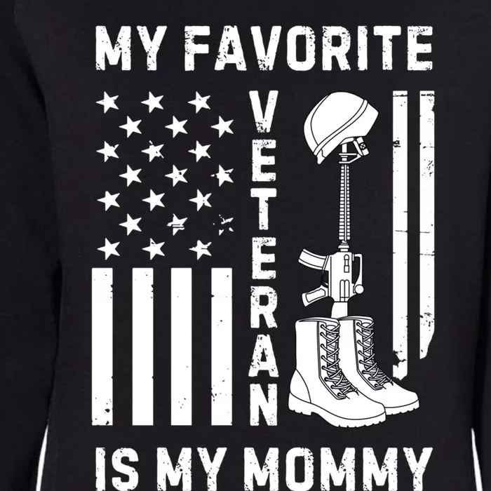 My Favorite Veteran Is My Mom Us Flag Proud Veterans Day Mom Gift Womens California Wash Sweatshirt