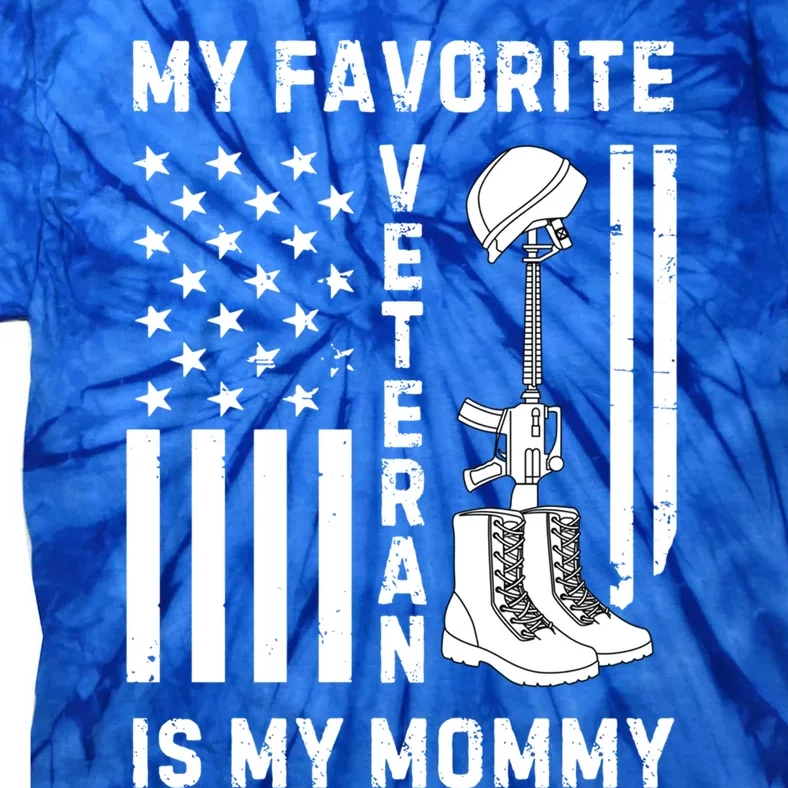 My Favorite Veteran Is My Mom Us Flag Proud Veterans Day Mom Gift Tie-Dye T-Shirt