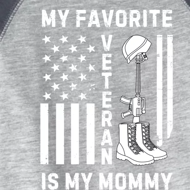 My Favorite Veteran Is My Mom Us Flag Proud Veterans Day Mom Gift Toddler Fine Jersey T-Shirt