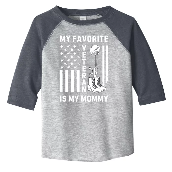 My Favorite Veteran Is My Mom Us Flag Proud Veterans Day Mom Gift Toddler Fine Jersey T-Shirt