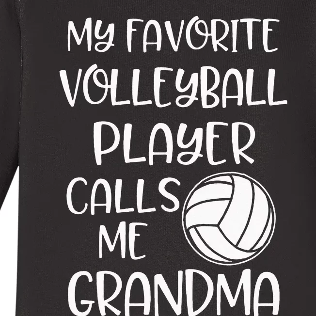 My Favorite Volleyball Player Calls Me Grandma Baby Long Sleeve Bodysuit