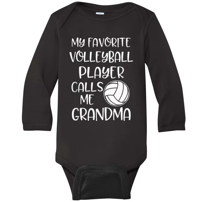 My Favorite Volleyball Player Calls Me Grandma Baby Long Sleeve Bodysuit