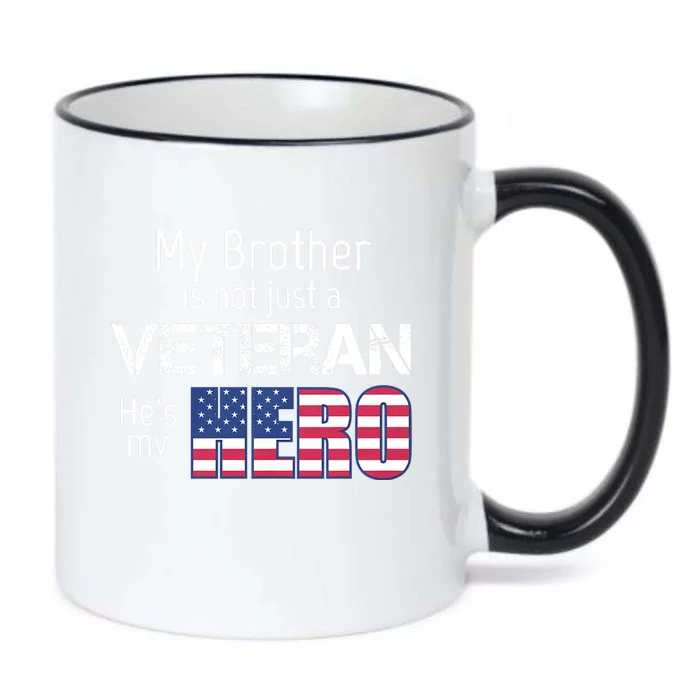 Military Family Veteran My Brother Us Veteran My Hero Black Color Changing Mug