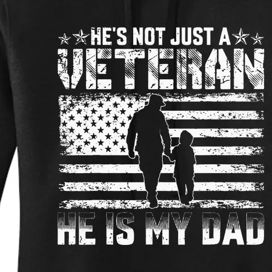 Military Family Veteran Support My Dad US Veteran Patriotic Women's Pullover Hoodie