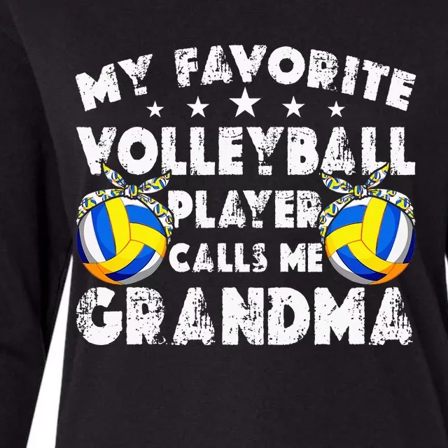 My Favorite Volleyball Player Calls Me Grandma Mother's Day Womens Cotton Relaxed Long Sleeve T-Shirt