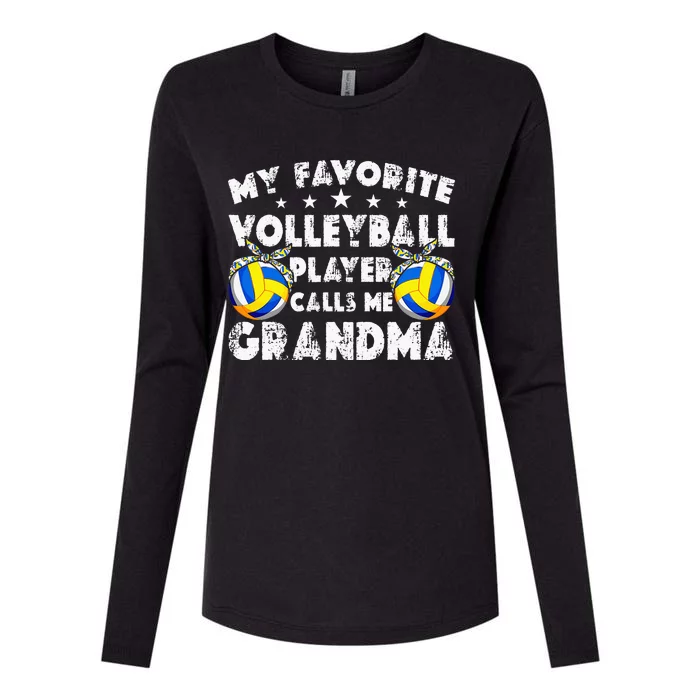 My Favorite Volleyball Player Calls Me Grandma Mother's Day Womens Cotton Relaxed Long Sleeve T-Shirt