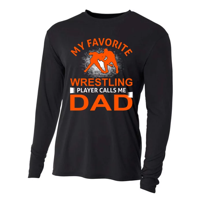 My Favorite Wrestling Player Calls Me Dad Cooling Performance Long Sleeve Crew