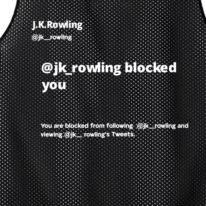 Miss Freda Wallace Jk Rowling Blocked You You Are Blocked From Following Mesh Reversible Basketball Jersey Tank