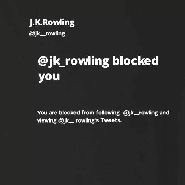 Miss Freda Wallace Jk Rowling Blocked You You Are Blocked From Following Toddler Long Sleeve Shirt