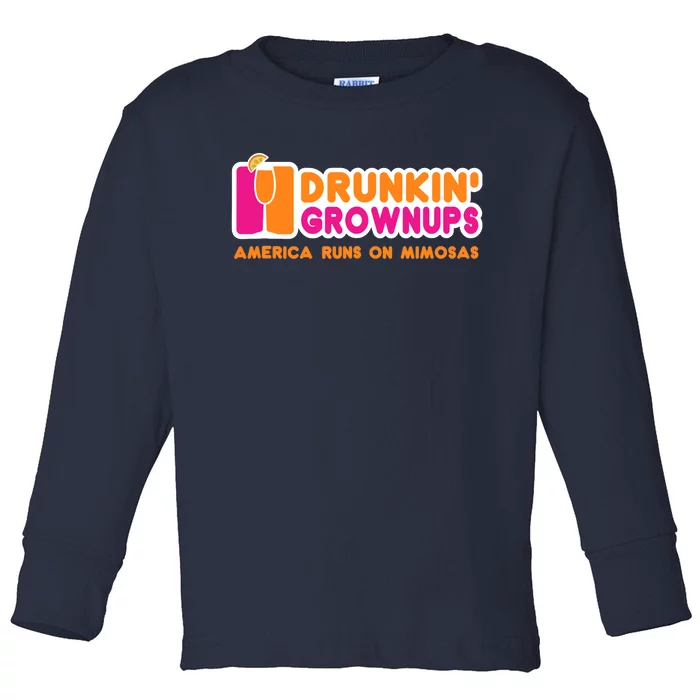 Mimosas For Wo Funny Drunkin Grownups Drinking Toddler Long Sleeve Shirt