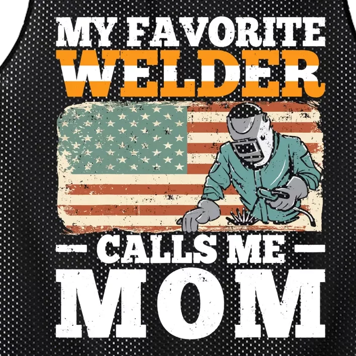 My Favorite Welder Mom Retro Mesh Reversible Basketball Jersey Tank