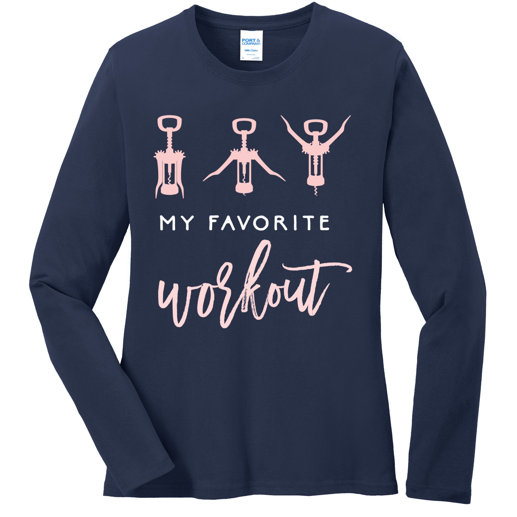 Funny My Favorite Workout Wine Lover Shirt Womens Exercise Tshirt