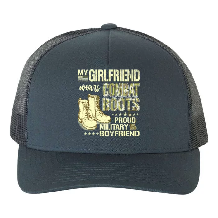 My Friend Wears Combat Boots Gift Proud Military Friend Gift Yupoong Adult 5-Panel Trucker Hat