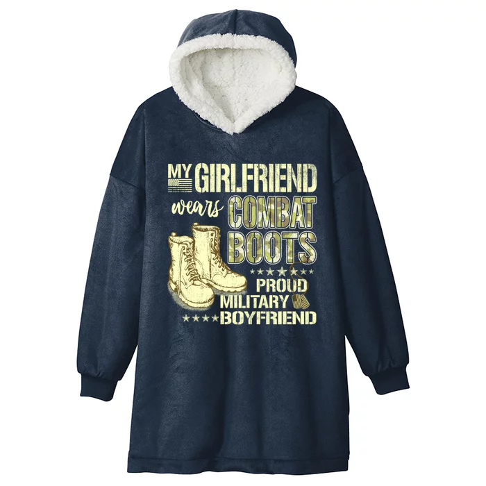 My Friend Wears Combat Boots Gift Proud Military Friend Gift Hooded Wearable Blanket