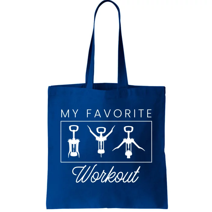 My Favourite Workout Wine Tasting Wining Cork Vino Ing Gift Tote Bag