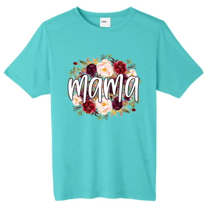 Mama Floral Watercolor Flowers Mother's Day Mom Rose Graphic Funny Gift ChromaSoft Performance T-Shirt