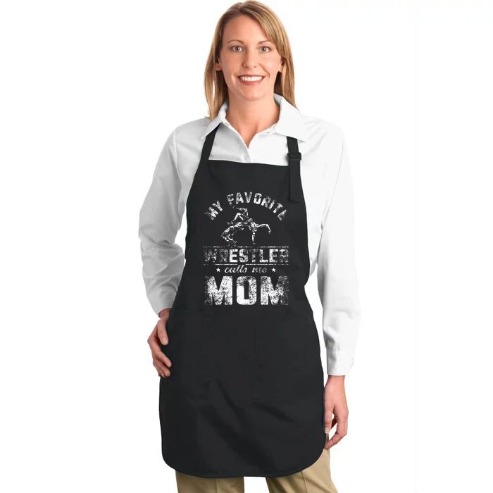 My Favorite Wrestler Calls Me Mom MotherS Day Full-Length Apron With Pocket