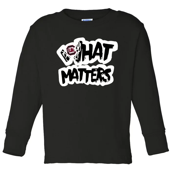 Milaysia Fulwiley Wearing South Carolina What Matters Toddler Long Sleeve Shirt