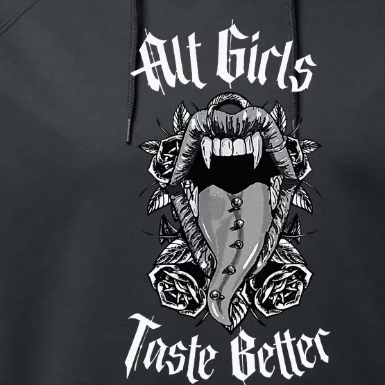 My Freaky World Goth Alt Clothing Alt Girl Taste Better Performance Fleece Hoodie